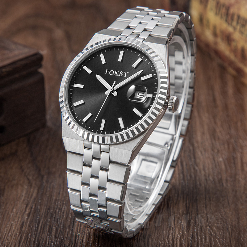 Custom Men Watch Quartz Watch Stainless Steel 5ATM Luminous Date Business Leisure Watch 689-7-1002