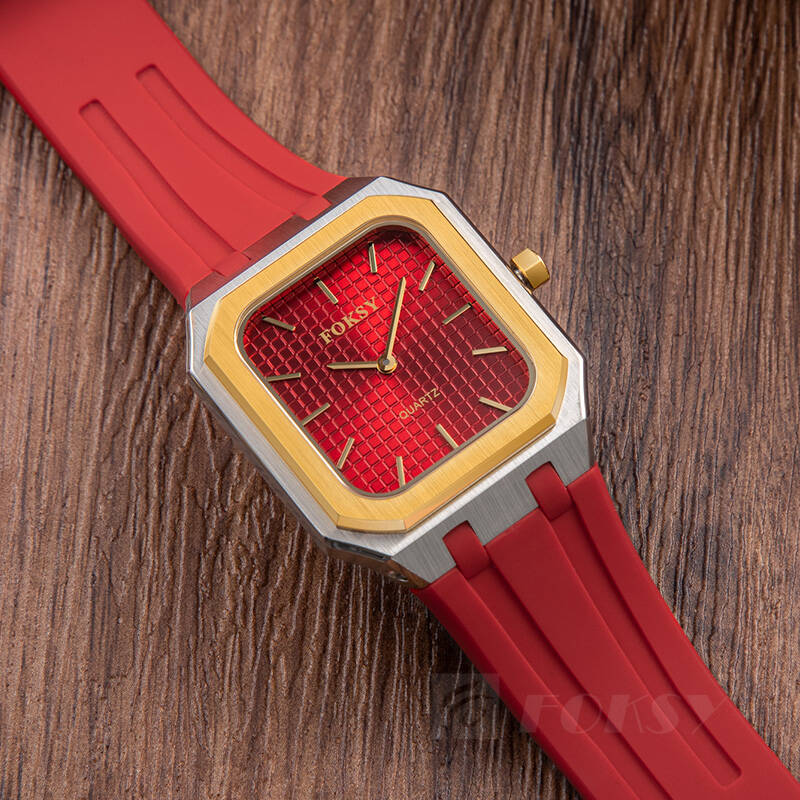 Custom Unisex Men Women Watch Quartz Watch Silicone Strap Stainless Steel 5ATM Leisure Fashion Square Watch 627-7-1001