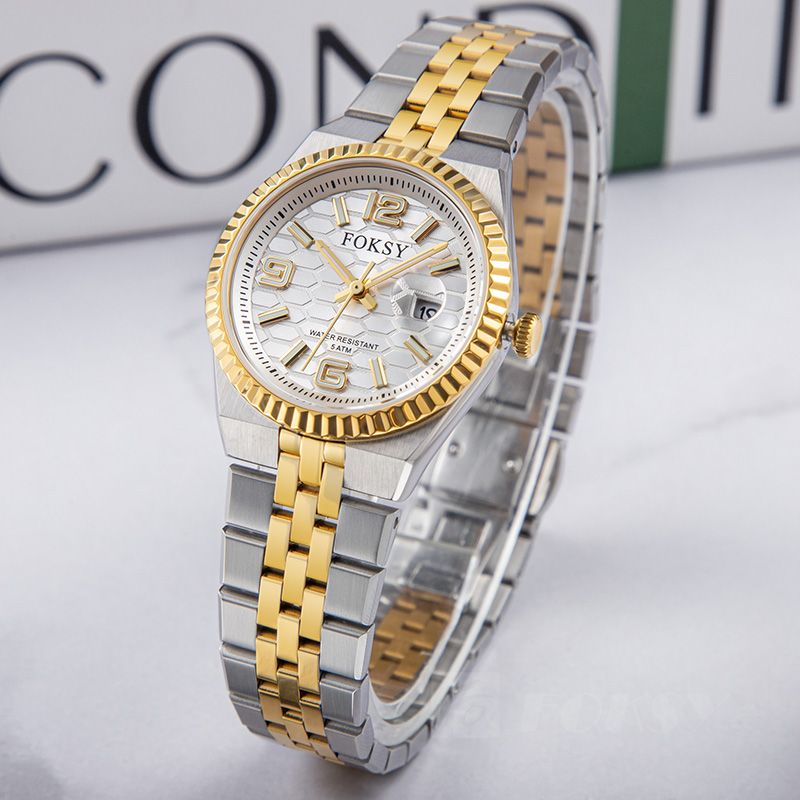 Custom Women Watch Quartz Watch Stainless Steel 5ATM Leisure Fashion Luminous Date Watch 233-7-1001