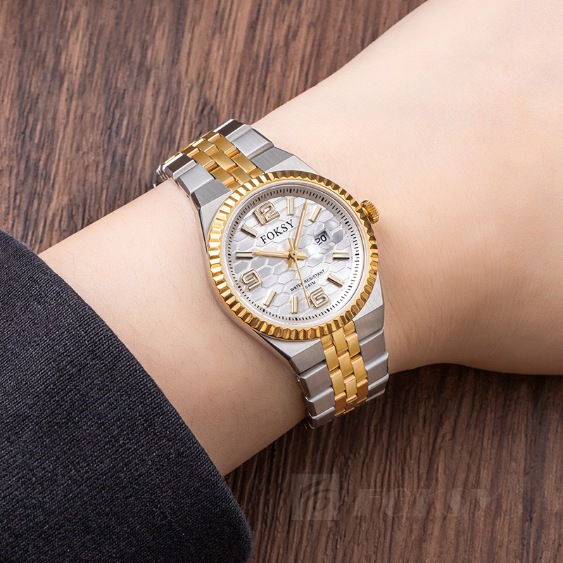 Custom Women Watch Quartz Watch Stainless Steel 5ATM Leisure Fashion Luminous Date Watch 233-7-1001