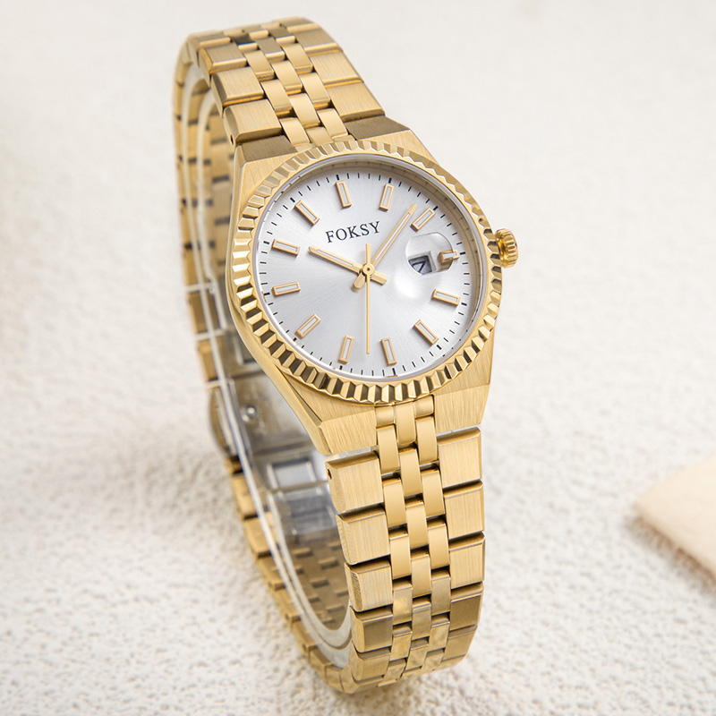 Custom Women Watch Quartz Watch Stainless Steel 5ATM Leisure Fashion Luminous Date Watch 233-7-1002