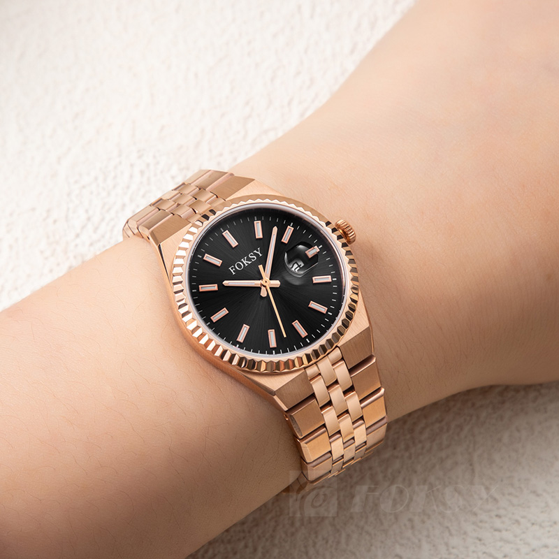 Custom Women Watch Quartz Watch Stainless Steel 5ATM Leisure Fashion Luminous Date Watch 233-7-1002