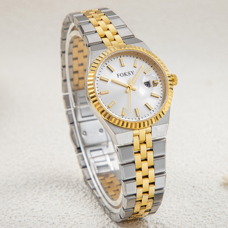 Custom Women Watch Quartz Watch Stainless Steel 5ATM Leisure Fashion Luminous Date Watch 233-7-1002