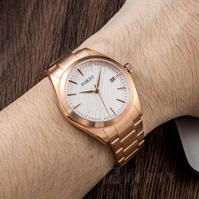 Custom Men Watch Quartz Watch Stainless Steel 5ATM Business Leisure Date Watch 686-7-1003