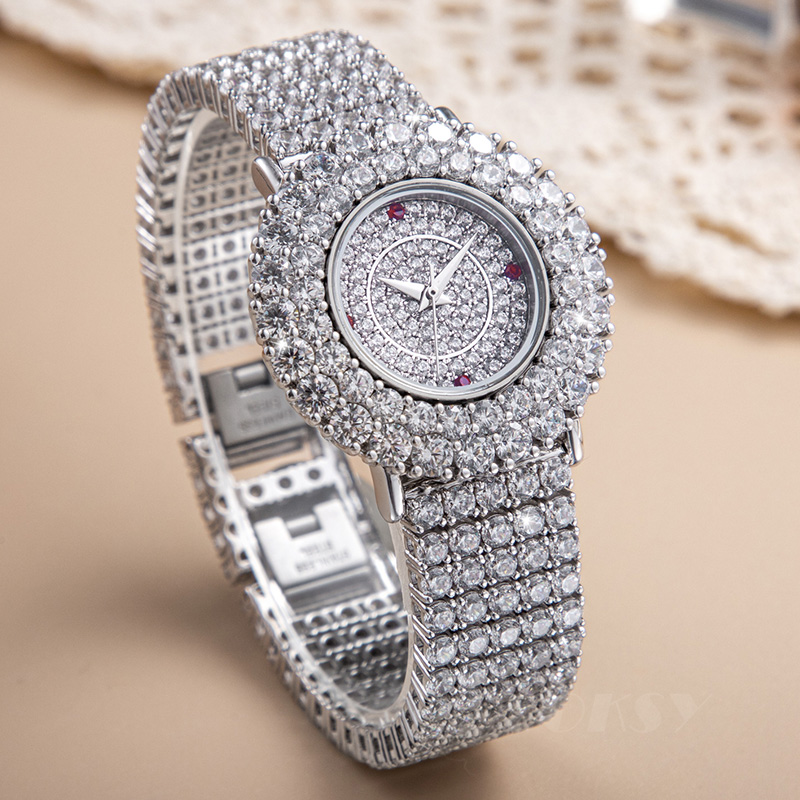 Custom Women Watch Quartz Watch Stainless Steel 5ATM Luxury Diamond Watch W0178