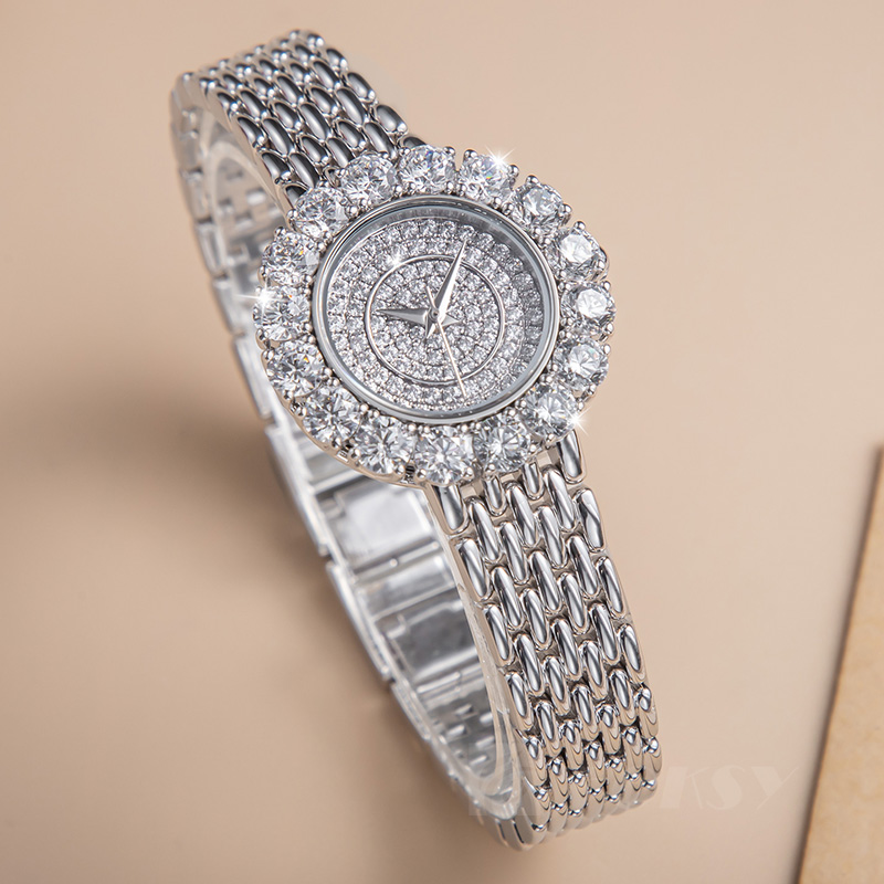 Custom Women Watch Quartz Watch Stainless Steel 5ATM Luxury Diamond Watch W0179