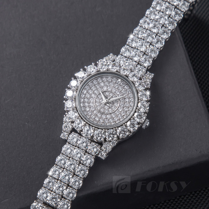 Custom Women Watch Quartz Watch Stainless Steel 5ATM Luxury Diamond Watch W0180