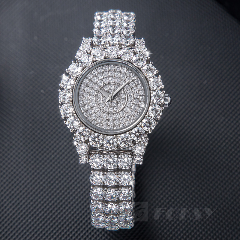 Custom Women Watch Quartz Watch Stainless Steel 5ATM Luxury Diamond Watch W0180