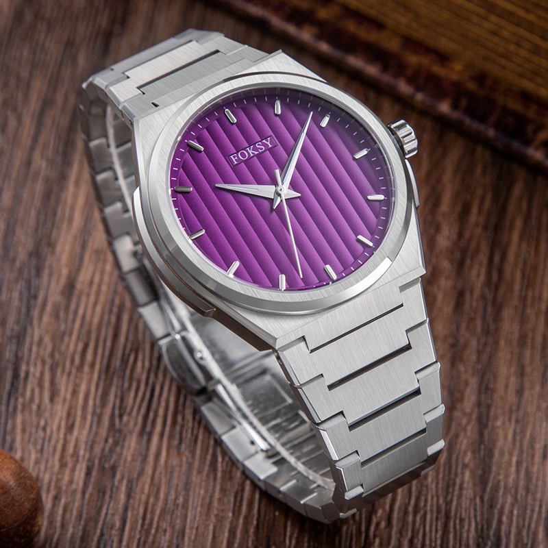 Custom Men Watch Quartz Watch Stainless Steel 5ATM Luxury Textured Dial Watch 632-7-1048