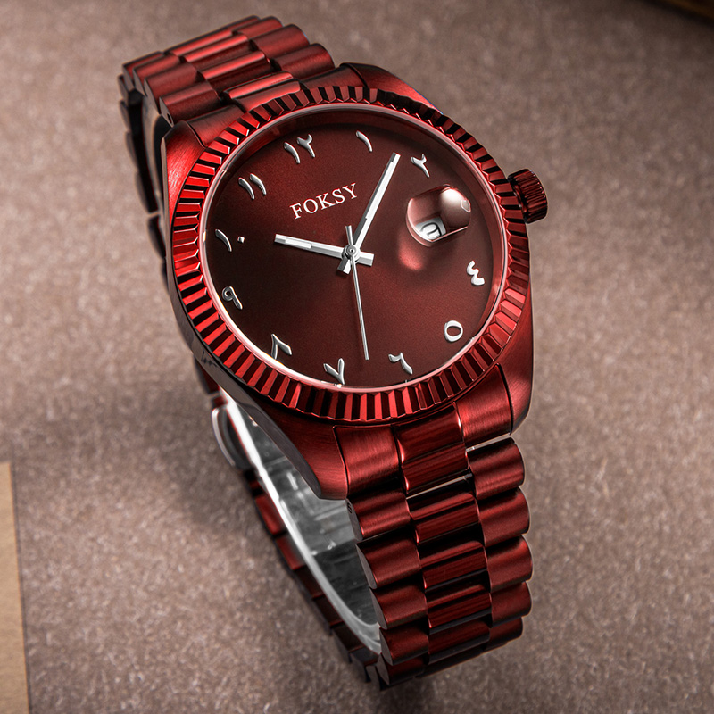 Custom Men Watch Quartz Watch Stainless Steel 5ATM Luminous Date Arabic Watch 657-7-1004