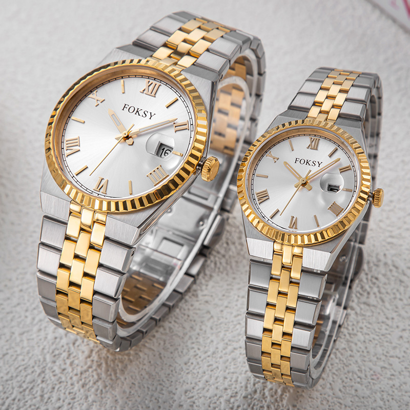 Custom Men Watch Women Watch Quartz Watch Stainless Steel 5ATM Luminous Date Roman Watch 689-7-1003 / 233-7-1003