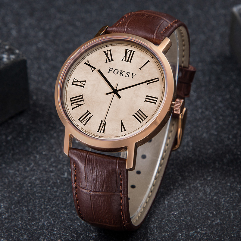 Custom Men Watch Quartz Watch Roman Watch Stainless Steel 5ATM Waterproof Vintage Business Leisure 650-7-1026