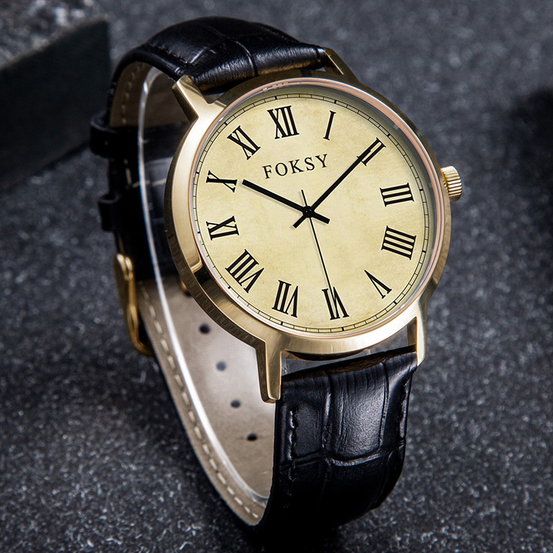 Custom Men Watch Quartz Watch Roman Watch Stainless Steel 5ATM Waterproof Vintage Business Leisure 650-7-1026