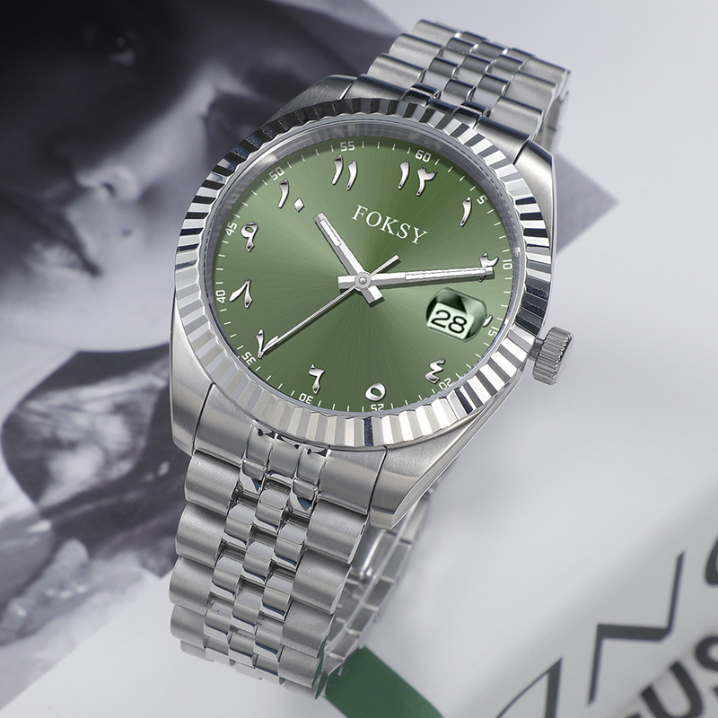 Custom Men Watch Quartz Watch Arabic Dial Stainless Steel 5ATM Waterproof Date Display Business Luxury 583S-7-1116