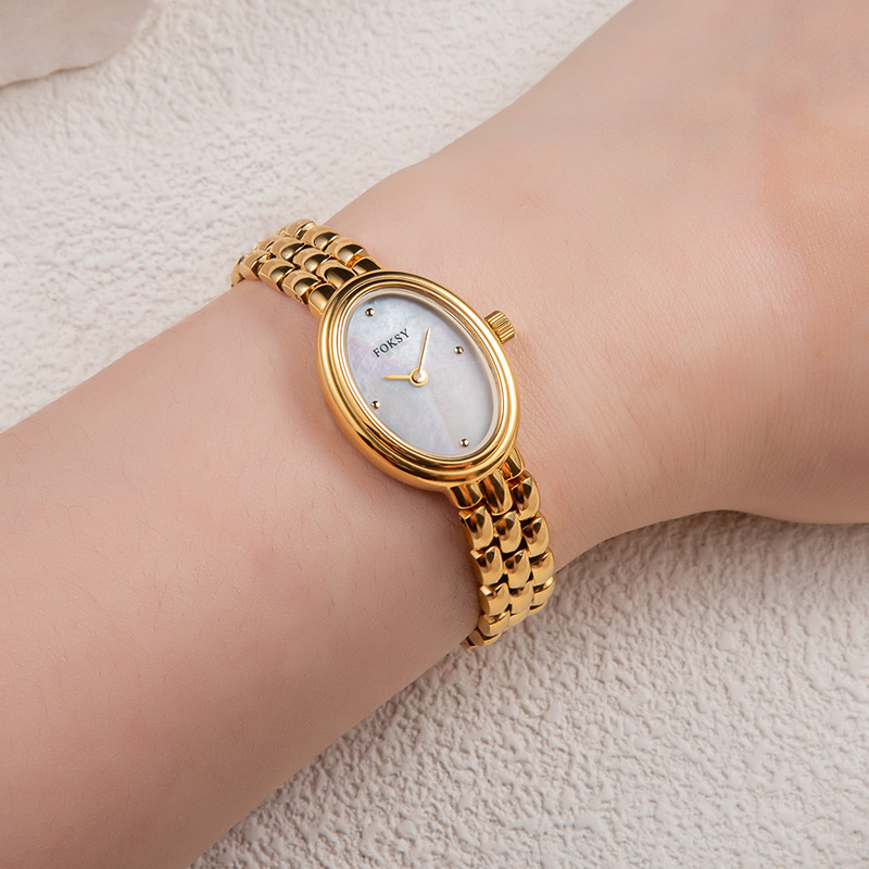 FOKSY Women's Elegant Oval Watches perfect blend of timeless design 3ATM Waterproof Quartz Watch