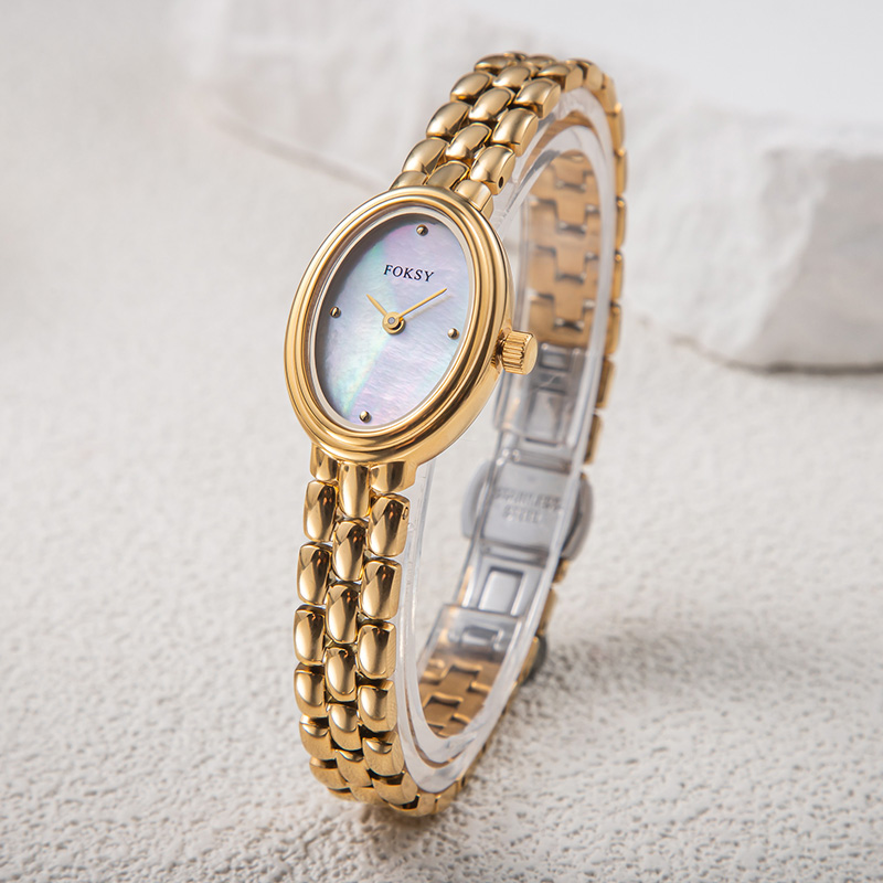 FOKSY Women's Elegant Oval Watches perfect blend of timeless design 3ATM Waterproof Quartz Watch