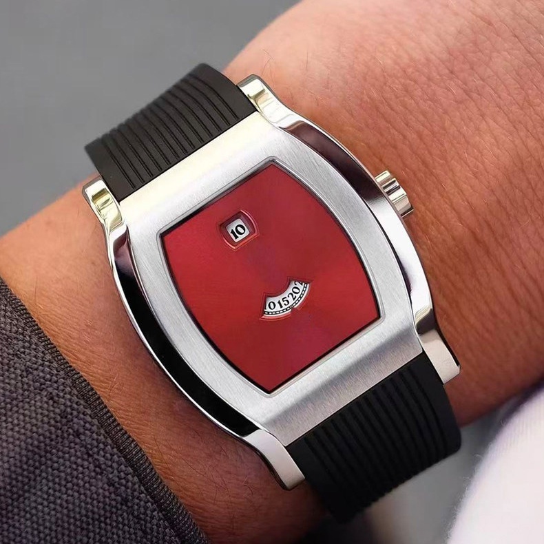 Custom Automatic Jump Hour Watch Stainless Steel Tonneau Case Factory