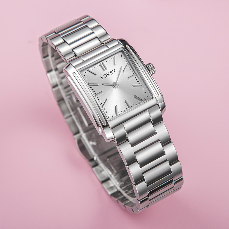 Classic 316 Stainless Steel Ladies Watch with Vertical Stripes 698-7-1002