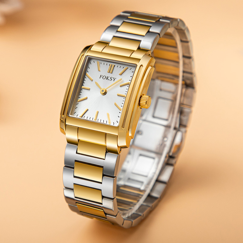 Classic 316 Stainless Steel Ladies Watch with Vertical Stripes 698-7-1002