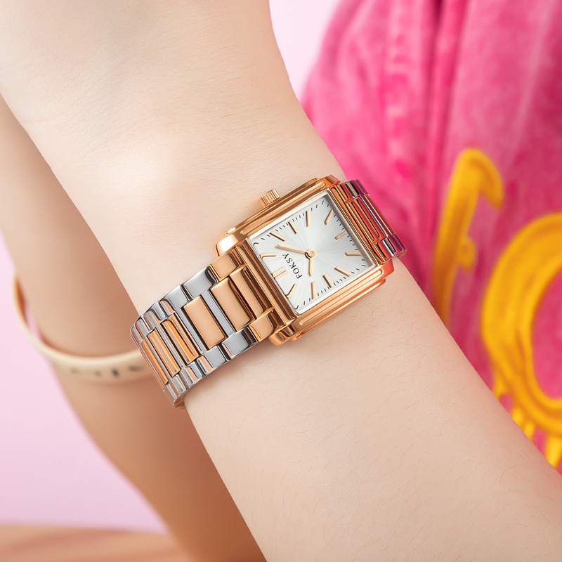Classic 316 Stainless Steel Ladies Watch with Vertical Stripes 698-7-1002