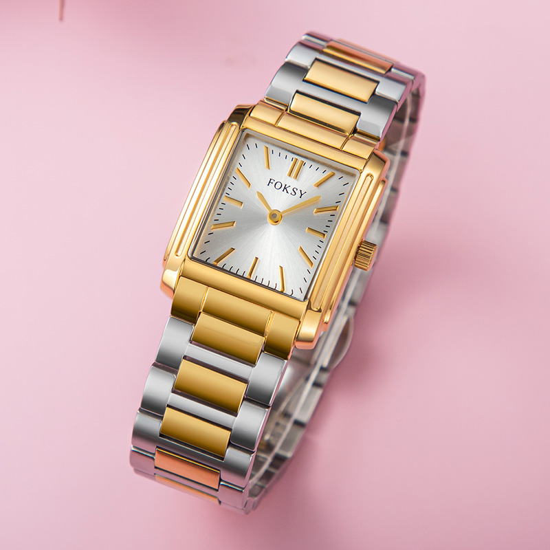 Classic 316 Stainless Steel Ladies Watch with Vertical Stripes 698-7-1002