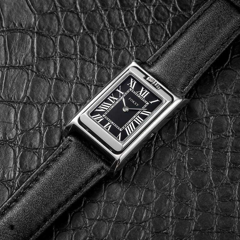 FOKSY Reversible Double Dial Dual Movement Quartz Custom Logo Watch 725-7-1001