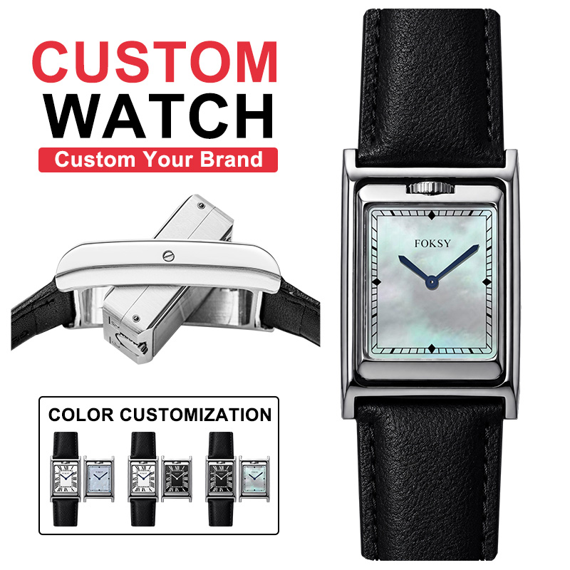 FOKSY Reversible Double Dial Dual Movement Quartz Custom Logo Watch 725-7-1001