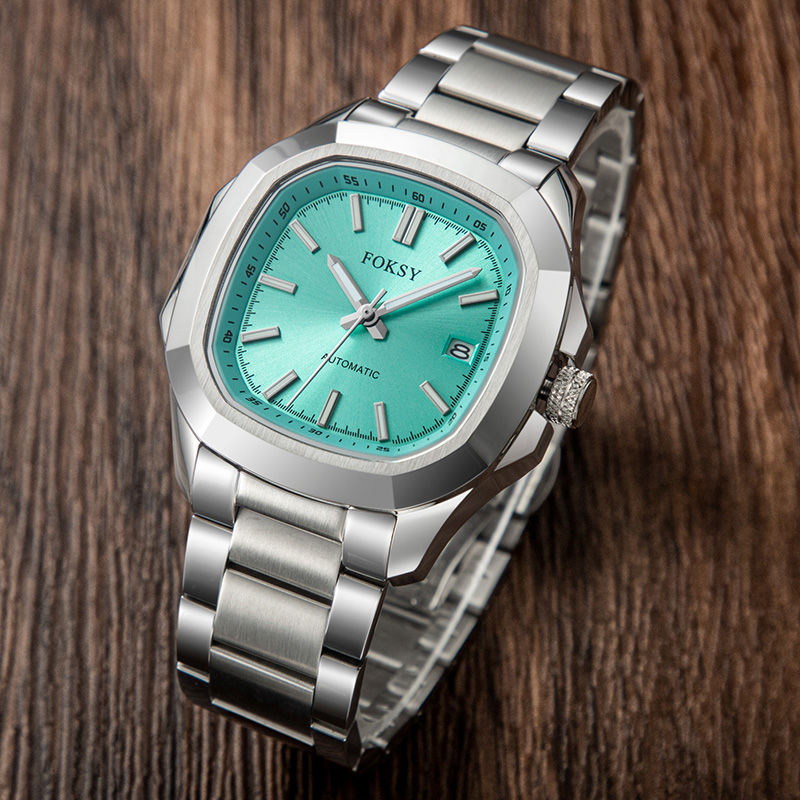 OEM-Armbanduhr in Großpackung, achteckiges Gehäuse, Sonnenschliff-Zifferblatt, Freizeit-Automatikuhr 708-6-1001