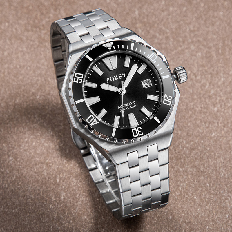 Men Diver Automatic Mechanical Watch with Luminous Dial Sport Wristwatch 682-6-1001