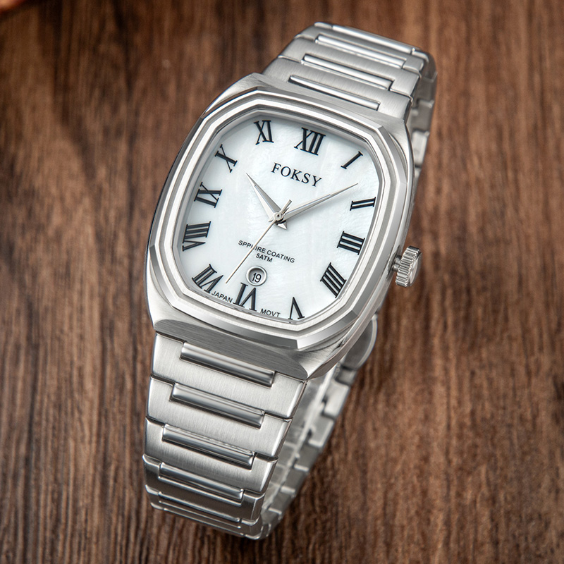 Men Polygon Rectangle Japanese Quartz Roman Numeral Dial Watch Manufacturer
