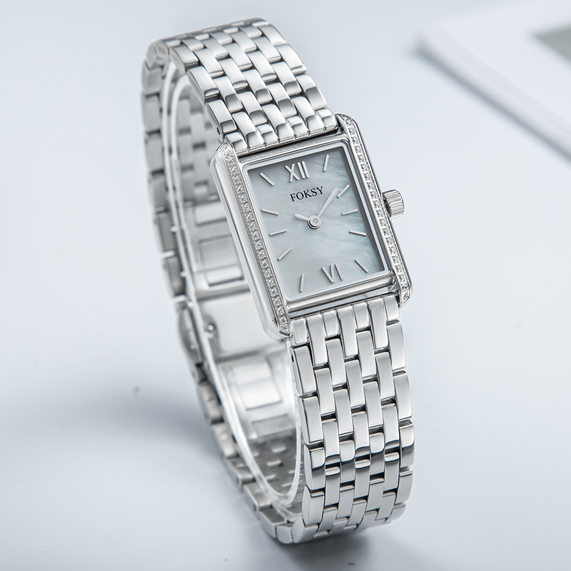 Luxury Women Watch Diamond Inlay Mother Of Pearl Dial Ladies Watch