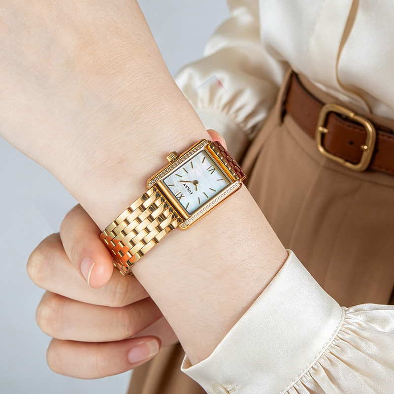Luxury Women Watch Diamond Inlay Mother Of Pearl Dial Ladies Watch