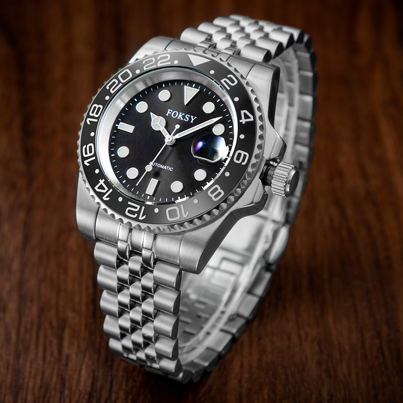 Premium Steel Dive Watch with 24H Numerals Luminous Hands 5ATM 315‑6‑1002