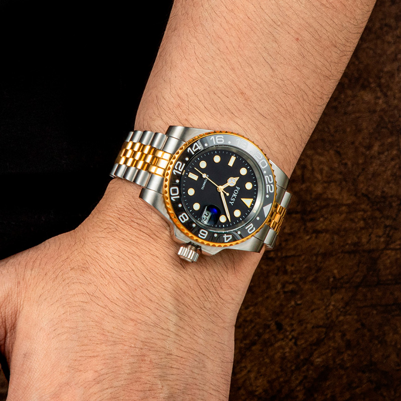 Premium Steel Dive Watch with 24H Numerals Luminous Hands 5ATM 315‑6‑1002