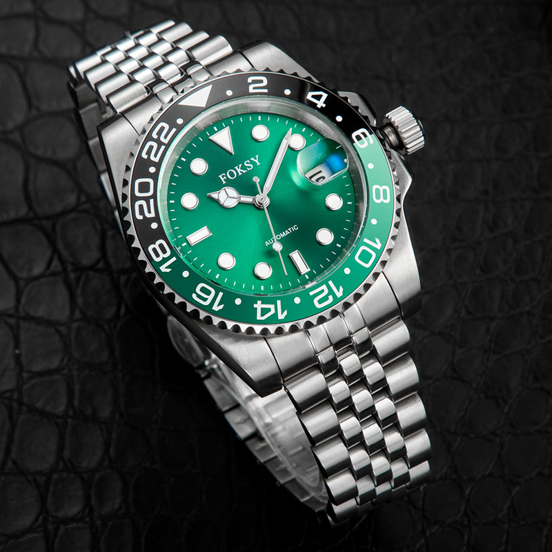 Premium Steel Dive Watch with 24H Numerals Luminous Hands 5ATM 315‑6‑1002