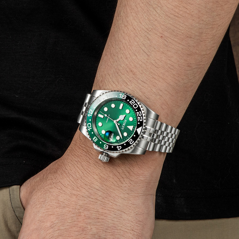 men stainless steel dive watch