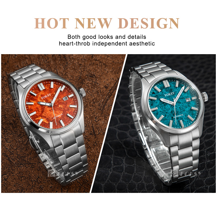 Unusual automatic watches 2 color watch
