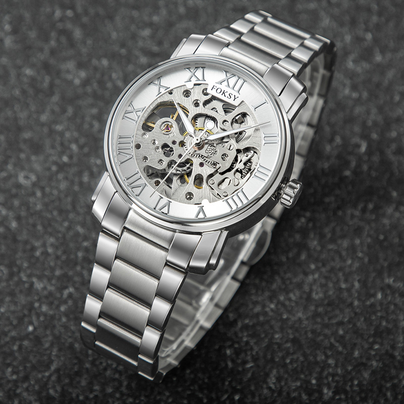 skeleton dial wristwatch