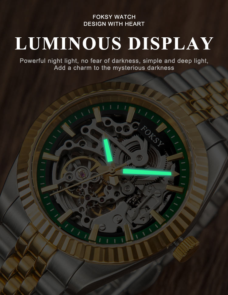 full automatic skeleton Luminous watch