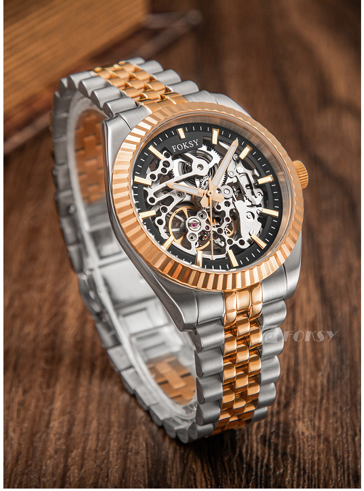 Full Automatic Skeleton Watch for Men 316L Steel Luminous Hands