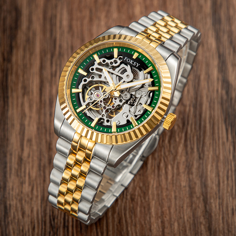Full Automatic Skeleton Watch for Men 316L Steel Luminous Hands