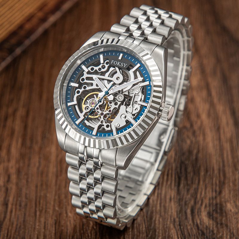 Full Automatic Skeleton Watch for Men 316L Steel Luminous Hands