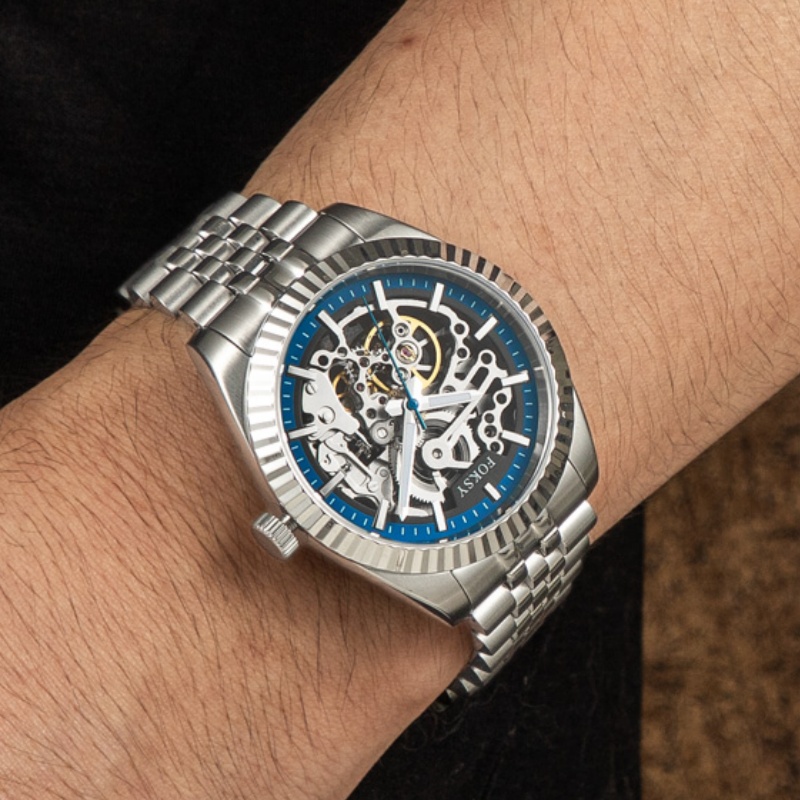 Full Automatic Skeleton Watch for Men 316L Steel Luminous Hands