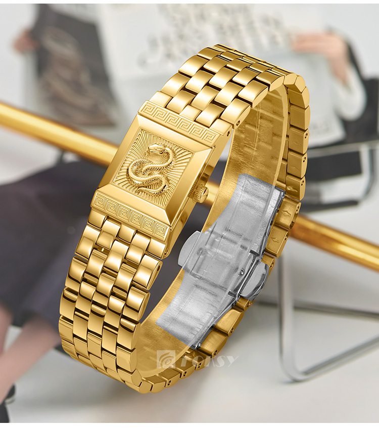 Snake pattern animal face watch
