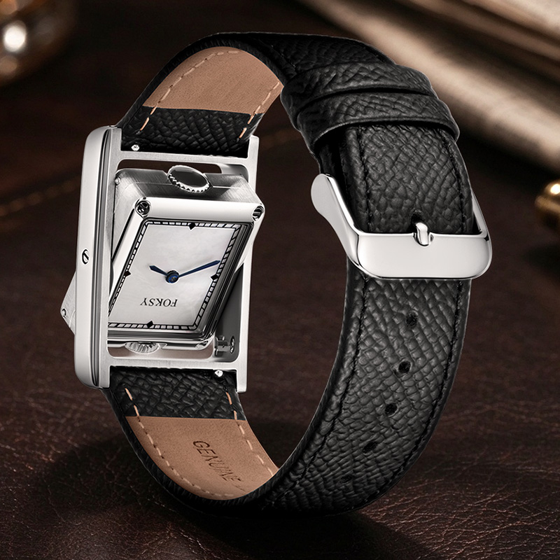 FOKSY Reversible Double Dial Dual Movement Quartz Custom Logo Watch 725-7-1001