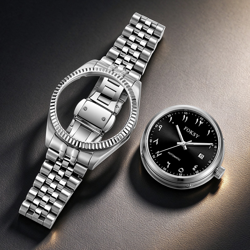 Arabic Minute Dial DIY Watches with Fluted Bezel Japanese Movement 738-6-1001