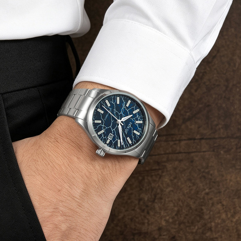 crackle dial wristwatch